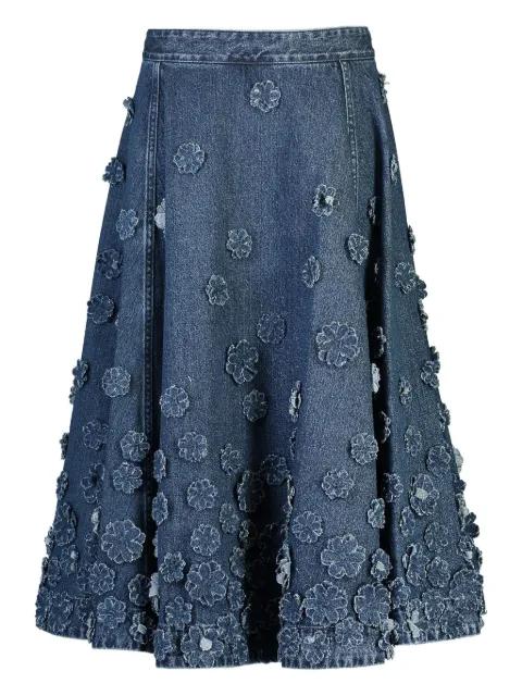 floral denim midi skirt by MICHAEL KORS