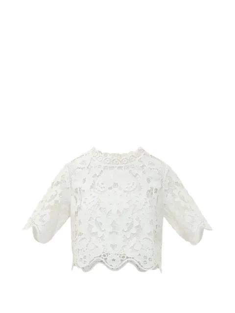 lace-embroidered cropped T-shirt by MICHAEL KORS