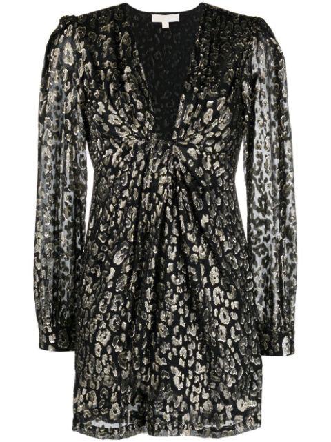 leopard jacquard mini dress by MICHAEL KORS