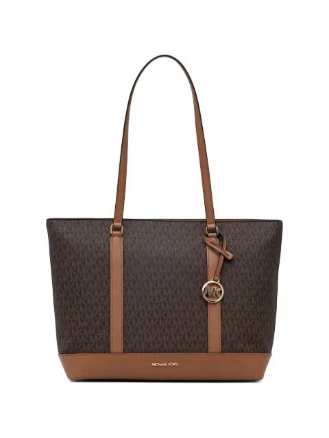 logo-print leather-trim tote bag by MICHAEL KORS