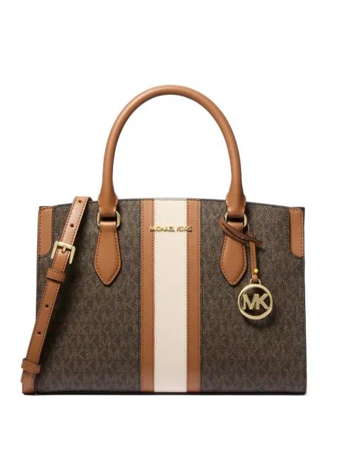 logo-print striped tote bag by MICHAEL KORS