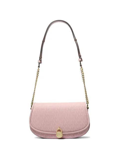 medium Mila monogram-pattern logo-plaque shoulder bag by MICHAEL KORS
