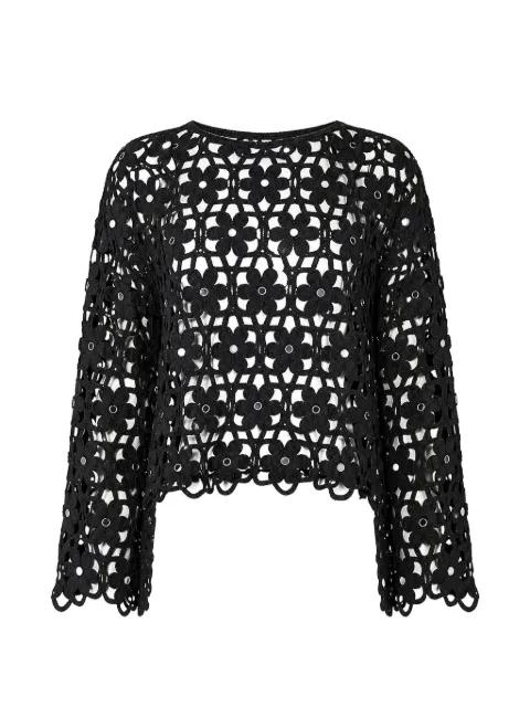 mirror-embellished floral crochet blouse by MICHAEL KORS