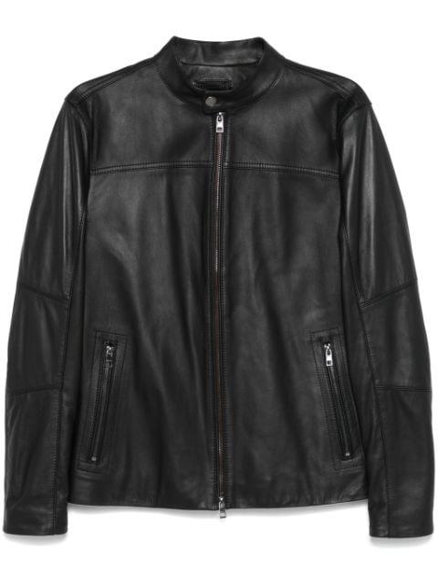 mock-neck biker jacket by MICHAEL KORS