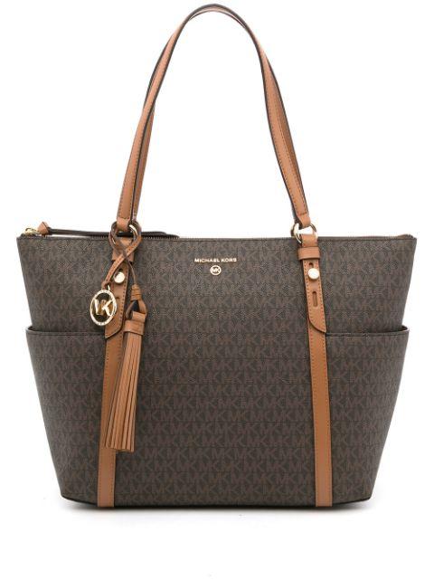 monogram-print leather tote bag by MICHAEL KORS
