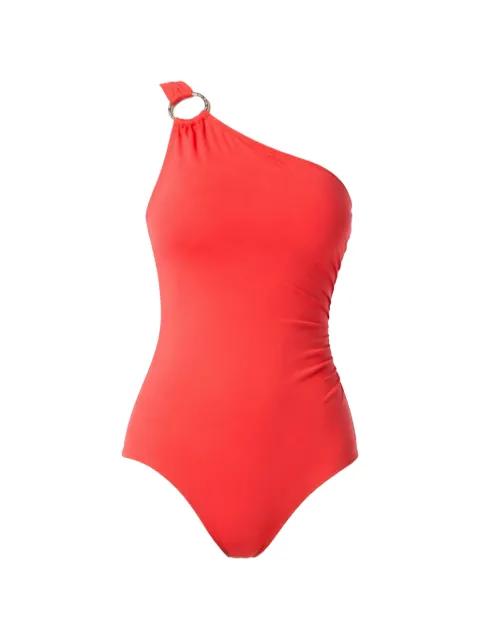 one-shoulder ring-detail swimsuit by MICHAEL KORS