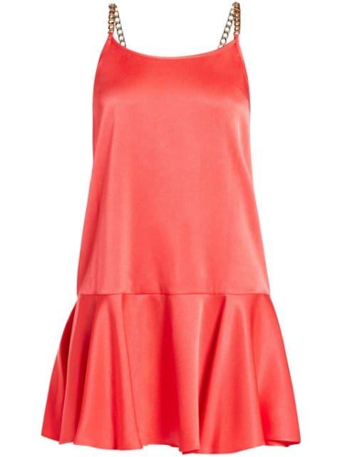peplum-hem satin minidress by MICHAEL KORS