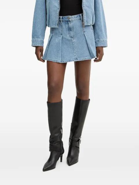 pleated mini denim skirt by MICHAEL KORS