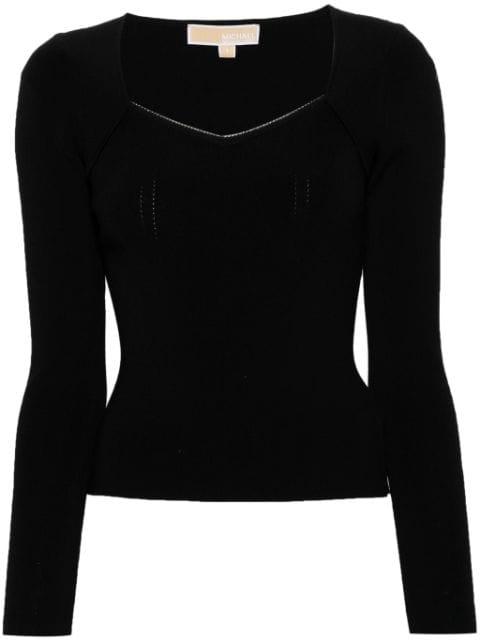 rhinestoned sweetheart-neck top by MICHAEL KORS