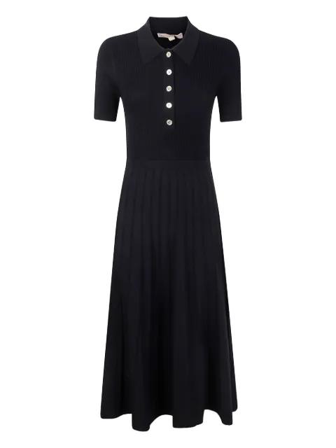 ribbed polo pleated midi dress by MICHAEL KORS