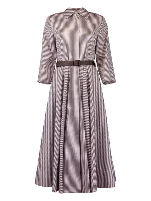 striped belted shirt dress by MICHAEL KORS