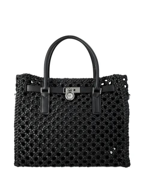 woven padlock tote bag by MICHAEL KORS