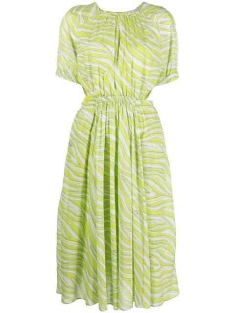 zebra-print cotton midi dress by MICHAEL KORS