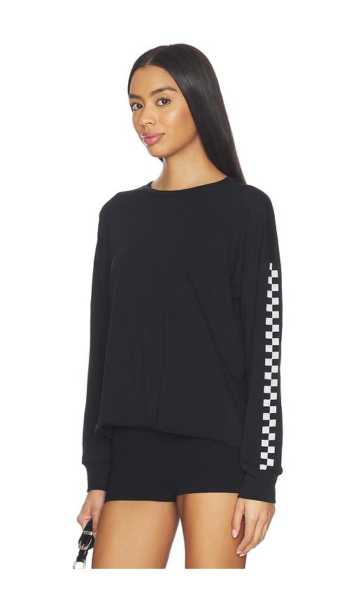 Michael Lauren Keegan Longsleeve Drop Shoulder Crop Tee in Black by MICHAEL LAUREN