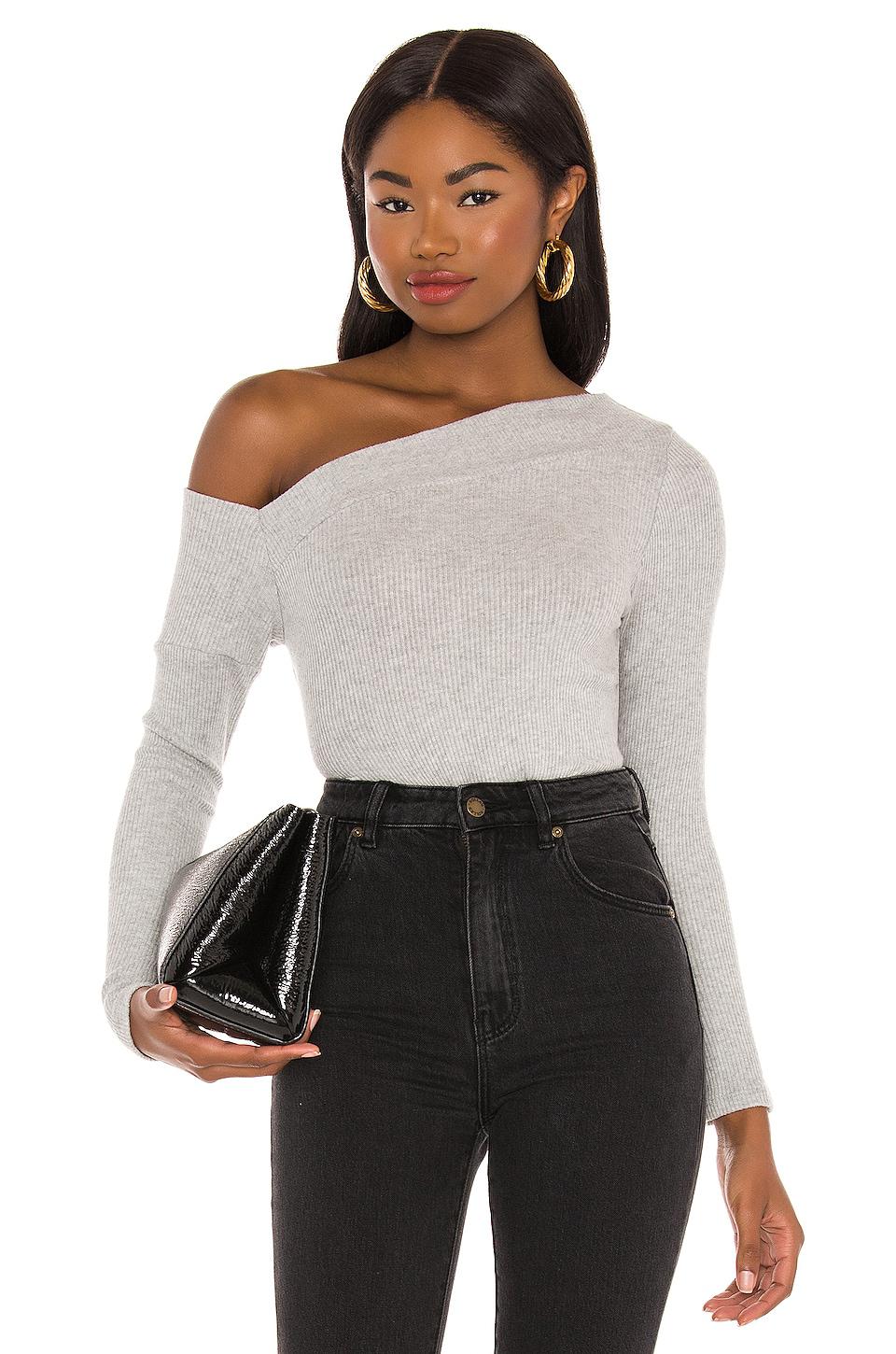 Michael Lauren Maples Long Sleeve Top in Grey by MICHAEL LAUREN