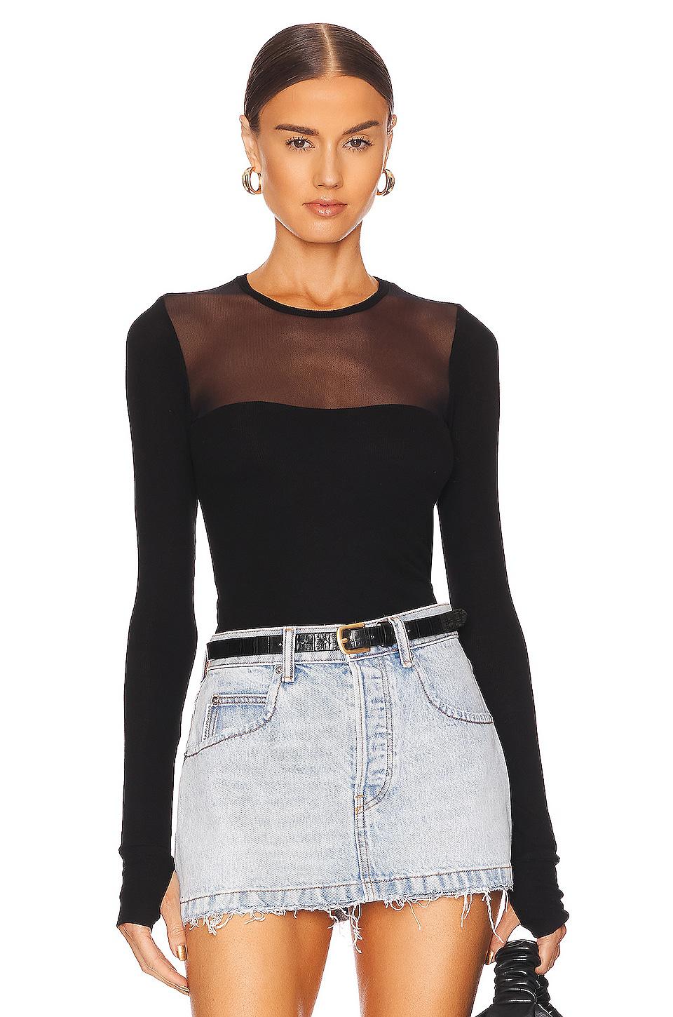 Michael Lauren Oslo Mesh Top in Black by MICHAEL LAUREN