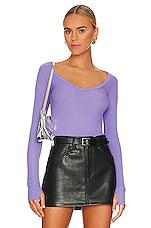 Michael Lauren Otis Long Sleeve Top in Lavender by MICHAEL LAUREN