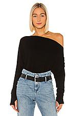 Michael Lauren Santos Drop Shoulder Sweater in Black by MICHAEL LAUREN