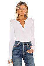 Michael Lauren Vance Long Sleeve Henley in White by MICHAEL LAUREN