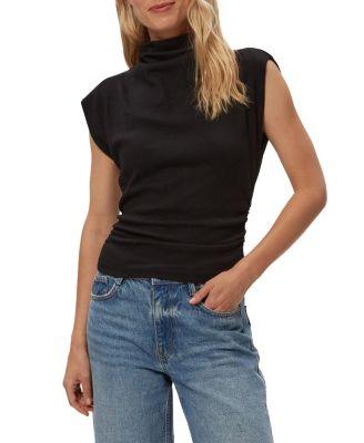 Amara Mock Neck Power Shoulder Top by MICHAEL STARS