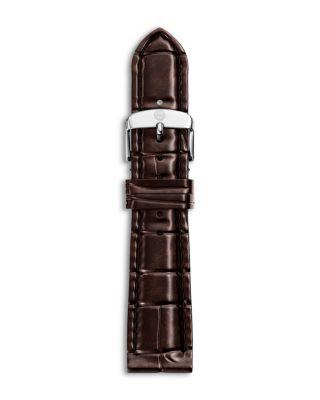 Brown Croco Embossed Leather Strap by MICHELE
