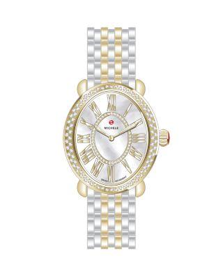 Serein Oval Diamond Two Tone 18K Gold-Plated Watch by MICHELE