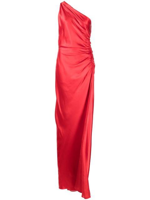 Asym silk gown by MICHELLE MASON