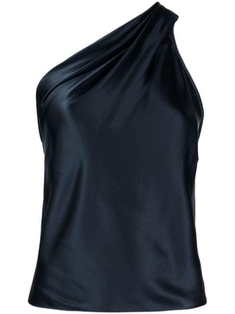 asymmetric halterneck silk top by MICHELLE MASON