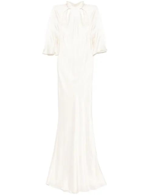 backless halter-neck gown by MICHELLE MASON