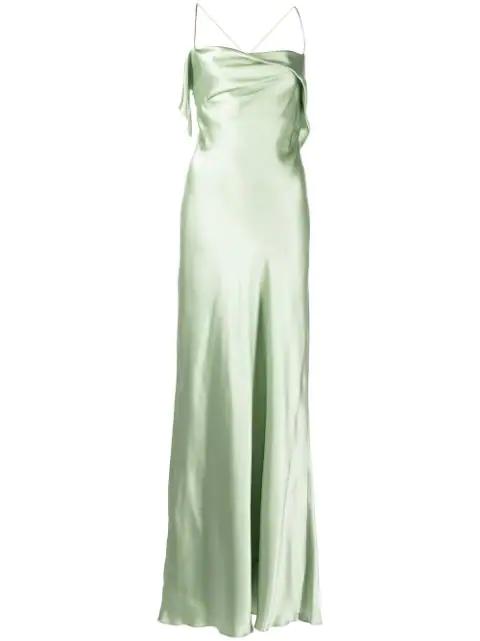 bias-cut cowl neck gown by MICHELLE MASON