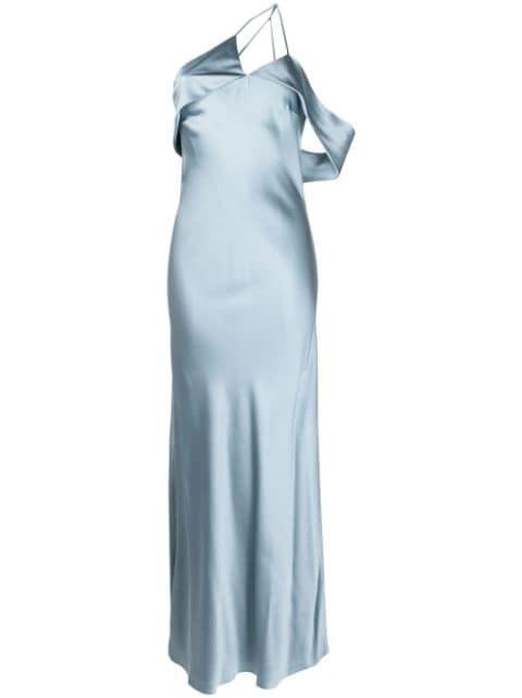 bias-cut one-shoulder gown by MICHELLE MASON