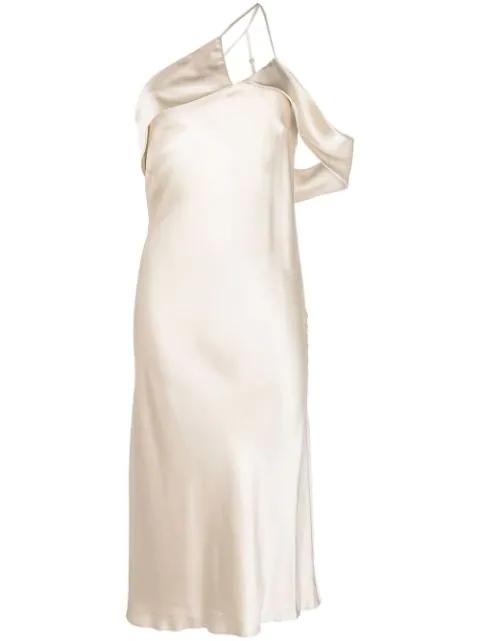 bias-cut silk midi dress by MICHELLE MASON