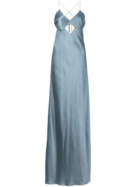 cut-out detail silk gown by MICHELLE MASON