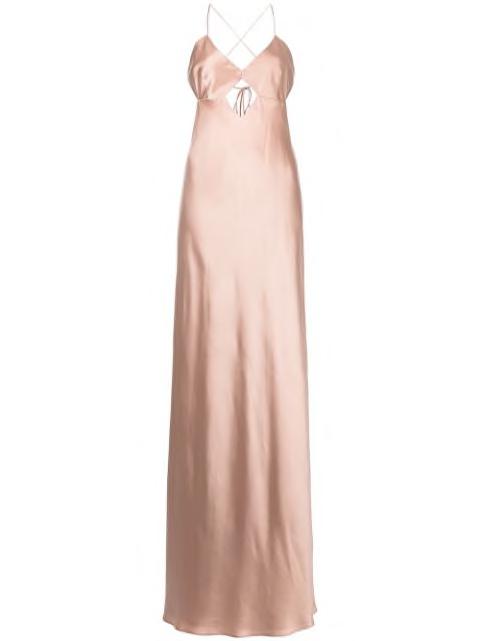 cut-out detail silk gown by MICHELLE MASON
