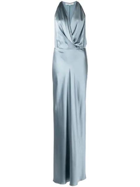 draped halterneck gown by MICHELLE MASON