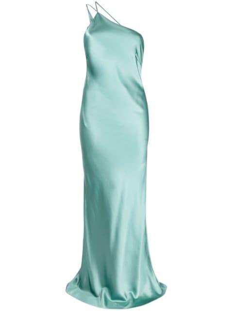 one-shoulder bias gown by MICHELLE MASON