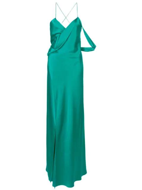 strappy wrap cowl gown by MICHELLE MASON