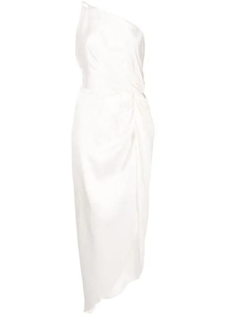 twist-knot silk dress by MICHELLE MASON