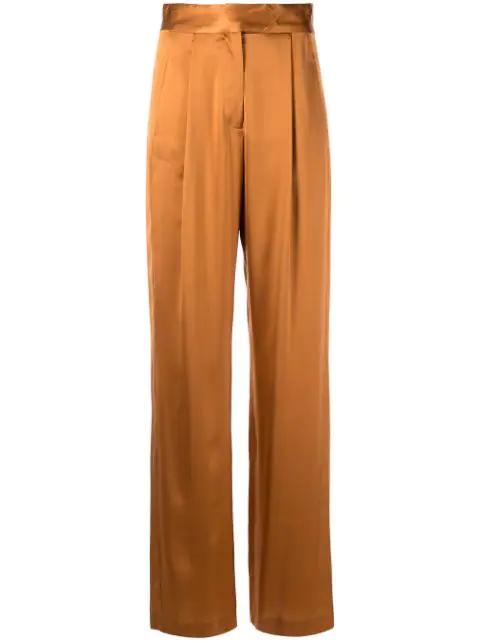 wide-leg silk satin trousers by MICHELLE MASON