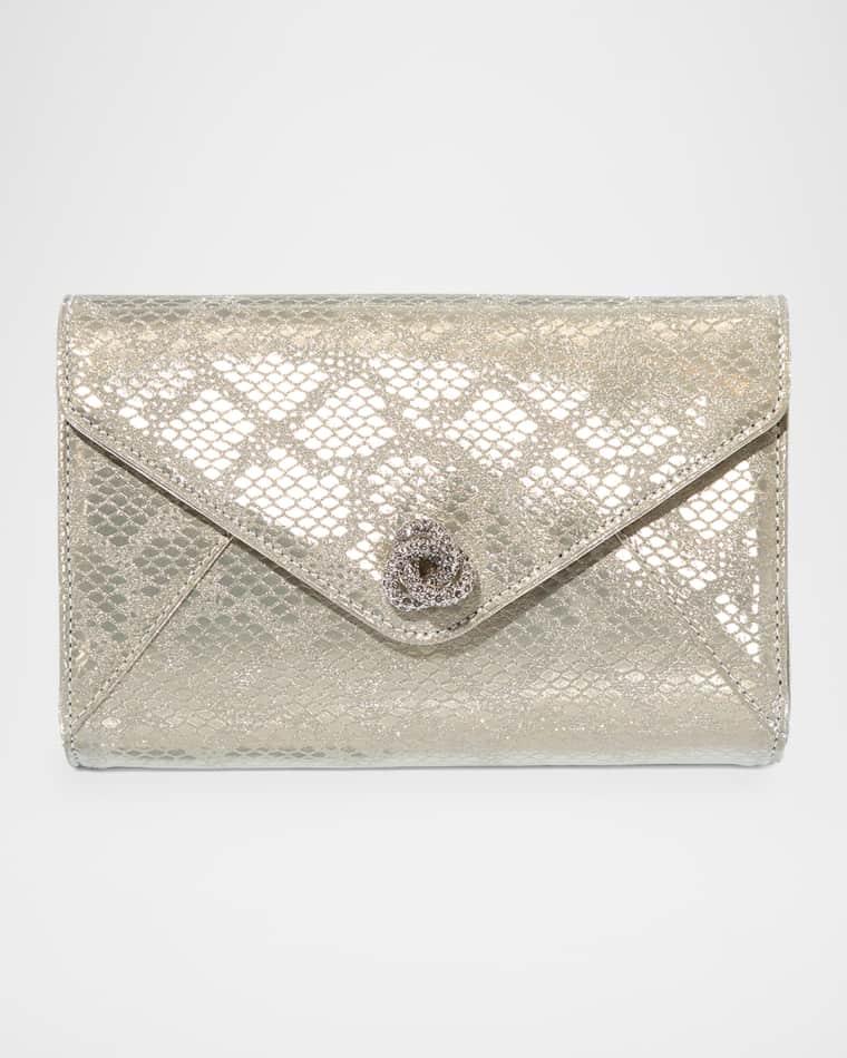 Mini Frieda Snake-Print Clutch Bag by MICHELLE WILHITE