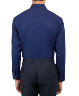 Men's Dot-Print Wrinkle-Free Dress Shirt by MICHELSONS OF LONDON