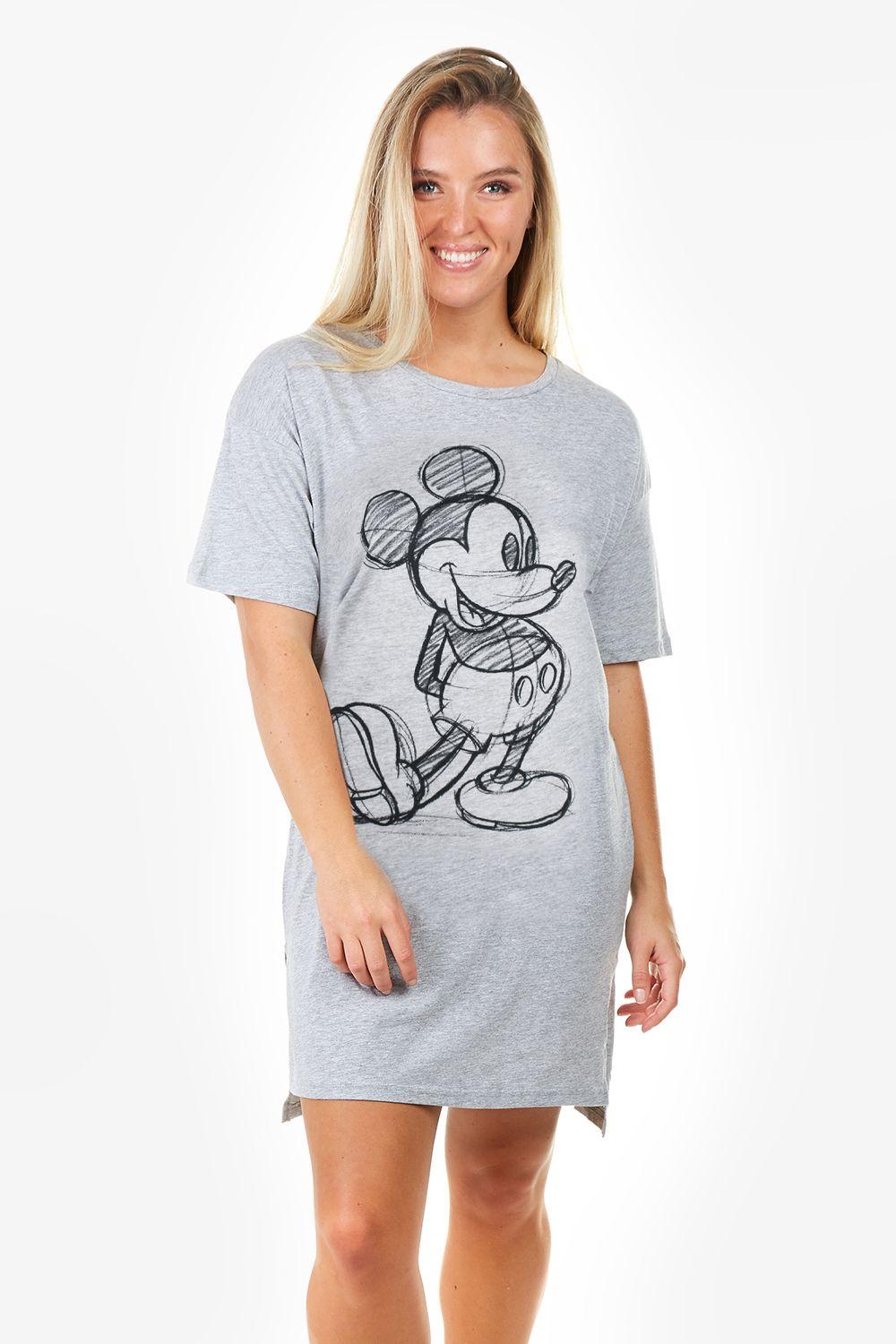 Mickey Mouse Sketch Womens Sleep Tee Grey by MICKEY MOUSE