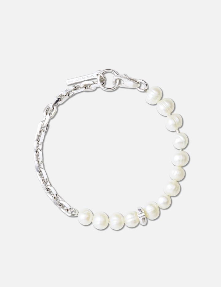 Chuck Nut W/ Freshwater Pearls Chain Bracelet by MIDNIGHTFACTORY