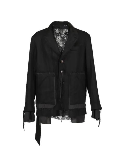 lace-detail panelled blazer by MIDORIKAWA