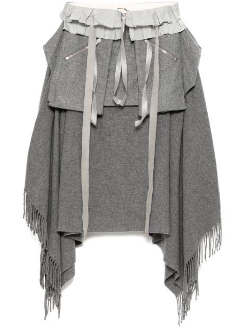 raw edge skirt by MIDORIKAWA