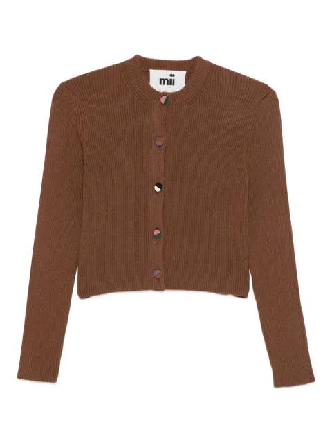 ribbed buttoned cardigan by MII