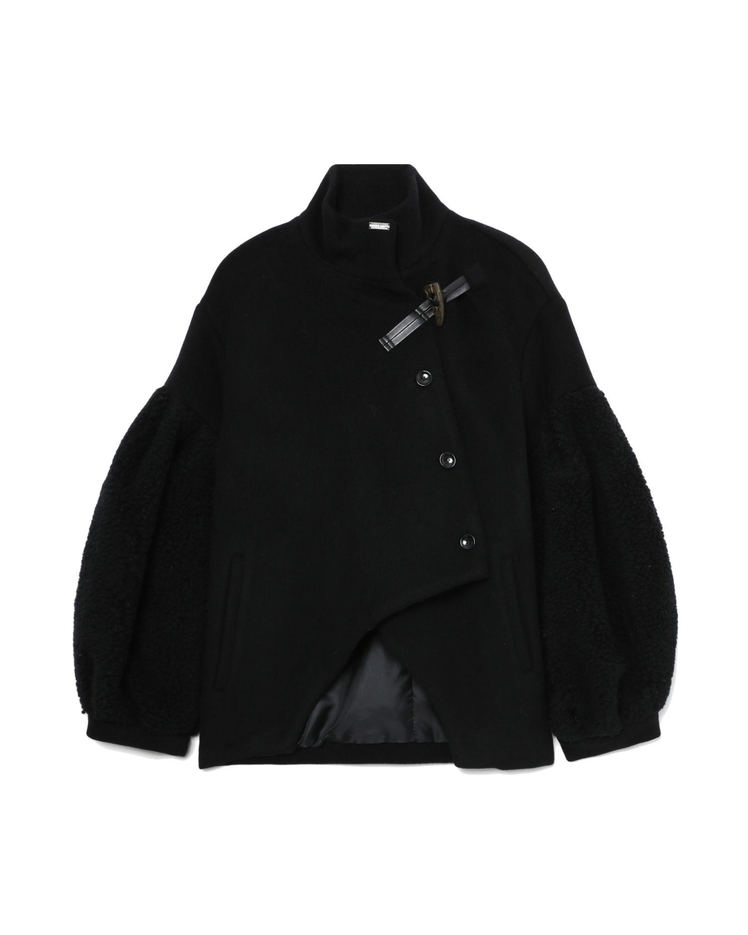 Bias cut short duffle coat by MIKAGE SHIN