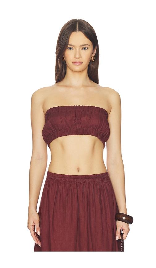 MIKOH Marlion Strapless Top in Brown by MIKOH