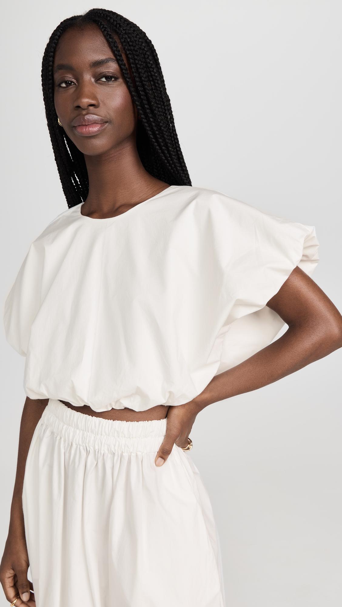 Opihi Bubble Sleeve Crop Top by MIKOH