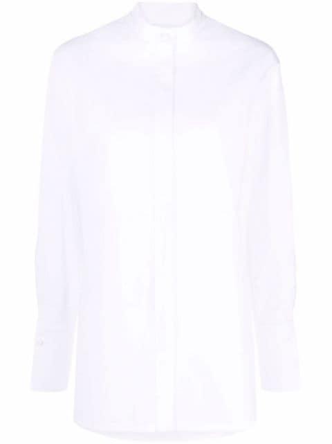 band-collar button-front tailored shirt by MILA SCHON